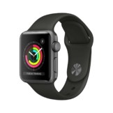 Apple Watch Series 3 GPS, 38mm Alu, Space Grau, Sportarmband, Schwarz // NEU