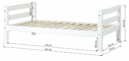 Bettliege 70x160cm mit Rolllattenrost, Kiefer Massiv, Hoppekids Premium