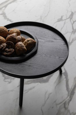 Couchtisch Mesa L - ø60cm - Schwarz - MDF / Kiefer von Woood
