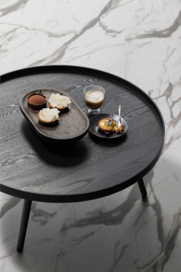 Couchtisch Mesa XL - ø78cm - Schwarz - MDF / Kiefer von Woood