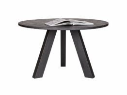 Esstisch rund ø129cm Schwarz, Eiche, Rhonda Woood