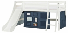 Halbhochbett mit Rutsche, schräger Leiter und Lattenrost, Hoppekids Premium