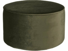 Hocker Sara rund - Samt / warm Green - Ø 60 cm von Woood