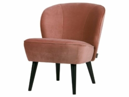 Sara Sessel - Samt / Birke - Altrosa / Schwarz