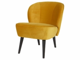 Sara Sessel - Samt / Birke - Ocker / Schwarz