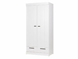 Schrank mit 2 Türen und 2 Schubladen Weiß, Connect Woood