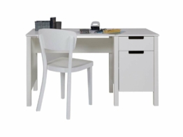 Schreibtisch mit 1 Schublade und 1 Tür  Weiß, Woood