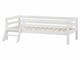 Sofabett Weiß mit Leiter, Absturz vorn und hinten 70x160cm