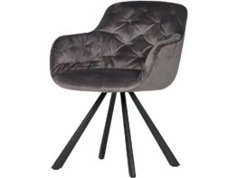 Stuhl mit Schalensitz Samt Anthrazit, Elaine Woood