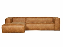 Woood Bean Eckcouch Links Lederlook Cognac