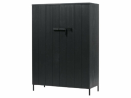 Woood Bruut Kieferschrank 2-türig Schwarz