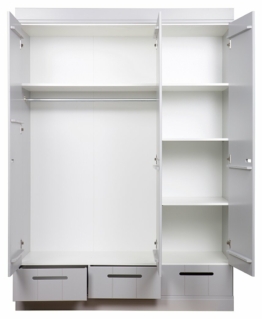 Woood Connect Schrank mit 3 Türen und 3 Schubladen Grau