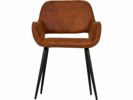 Woood Jelle Armlehnstuhl Set Lederlook Braun (2er-Set)