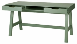 Woood Nikki Schreibtisch Grün mit 2 Schubladen