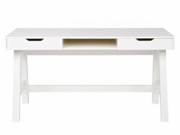 Woood Nikki Schreibtisch Weiß mit 2 Schubladen