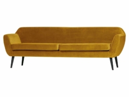 Woood Rocco Sofa XL Samt Ocker 4-Sitzer