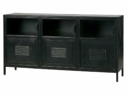 Woood Ronja Metall Sideboard Schwarz, Vintageoptik