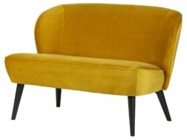 Woood Sara Retro Sofa Samt Ocker 2-Sitzer