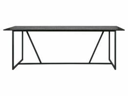 Woood Silas Esstisch Eiche Schwarz mit Metall Gestell 220 x 90 cm