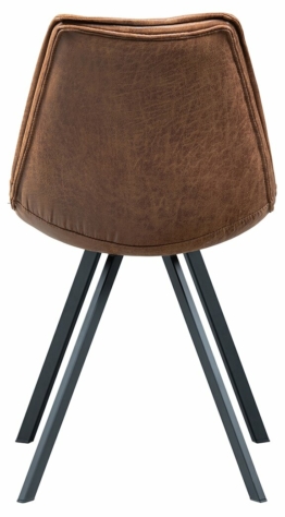 Woood Swen Stuhl Set Cognac Lederlook (2er-Set)