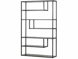 Woood Teun XL Regal Metall Schwarz mit 6 Böden 188x120x35cm