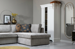 Woood Thomas Eckcouch rechts Cordstoff Weathered Green