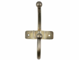 Woood Wandgarderobe Metallhaken mit 1 Haken Messing Antik