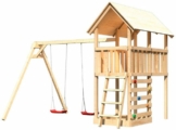 AKUBI Spielturm »Zirkusturm Danny«, BxTxH: 377x264x291 cm, mit Doppelschaukel, inkl. Farbe