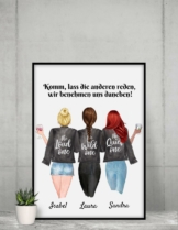 Beste Freundinnen - Personalisierter Kunstdruck (Poster, Leinwand)