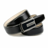 Anthoni Crown Ledergürtel in Schwarz mit Kontrast Stitching in Weiss