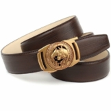 Anthoni Crown Ledergürtel Ledergürtel in Braun mit messingfarbener Metallschnalle