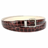 Anthoni Crown Ledergürtel mit Krokomuster aus Lackleder in 2 cm Breite