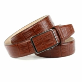 Anthoni Crown Ledergürtel mit Krokomuster in Cognac