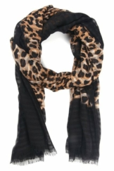 COLLEZIONE ALESSANDRO Modeschal »Aurea«, (1-St), mit Leopardenmuster und schwarzer Umrandung