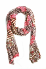 COLLEZIONE ALESSANDRO Modeschal »Frida«, (1-St), mit Blumen und Strickmuster in braun-rot