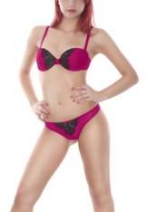 Family Trends Set: Push-up-BH »mit String« (2-tlg) mit String mit aufgesetzter Spitze