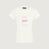 Legeres T-Shirt aus Bio-Baumwolle mit Wording