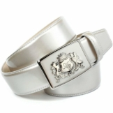 Anthoni Crown Ledergürtel in Perlmutt mit Anthoni Crown Wappen