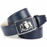 Anthoni Crown Ledergürtel mit Anthoni Crown Wappen in glänzendem Design