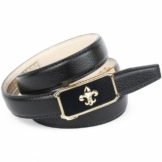 Anthoni Crown Ledergürtel mit Französischer Lilie, abgesteppte Ränder