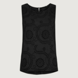 Blusentop aus Baumwollpopelin mit Lochstickerei