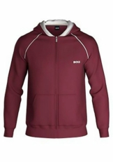 BOSS Kapuzensweatjacke mit Raglanärmeln
