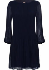 BOSS Plisseekleid »C_Dasie« mit elastischen Bündchen am Ärmelsaum