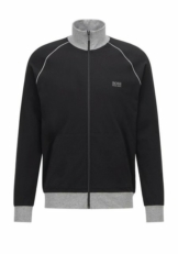 BOSS Sweatjacke mit kontrastfarbigen Bündchen