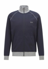 BOSS Sweatjacke mit kontrastfarbigen Bündchen