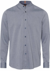 BOSS Langarmhemd mit Kontraststitching am Ärmelschlitz