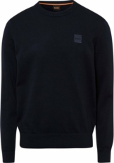 BOSS Rundhalspullover »Kanovano« mit Logo auf der Brust