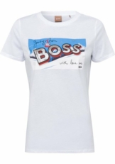 BOSS T-Shirt »C_Elogo_Motive« mit Applikationen auf der Vorderseite
