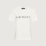 T-Shirt aus Baumwollmodal-Qualität mit "GRAVITY"-Print