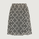 High-Waist-Rock in bedruckter Seersucker-Qualität